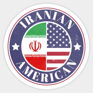 Proud Iranian-American Badge - Iran Flag Sticker